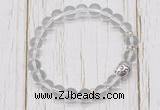 CGB7485 8mm white crystal bracelet with buddha for men or women