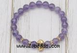 CGB7489 8mm amethyst bracelet with skull for men or women