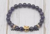 CGB7490 8mm amethyst bracelet with owl head for men or women