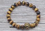 CGB7517 8mm yellow tiger eye bracelet with lion head for men or women