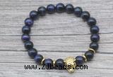 CGB7523 8mm purple tiger eye bracelet with tiger head for men or women