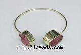 CGB755 13*18mm - 15*20mm oval druzy agate gemstone bangles