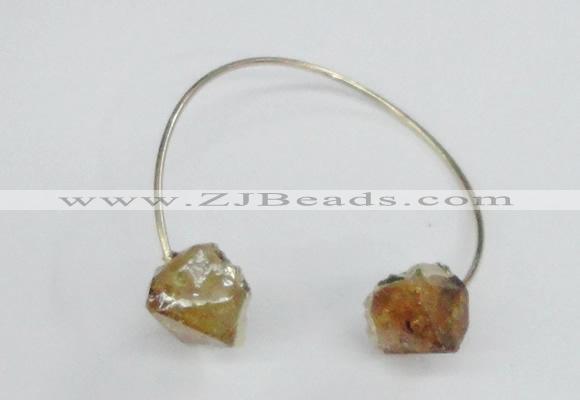 CGB770 13*18mm - 15*20mm faceted nuggets citrine gemstone bangles