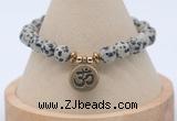 CGB7768 8mm dalmatian jasper bead with luckly charm bracelets