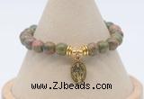 CGB7797 8mm unakite bead with luckly charm bracelets wholesale