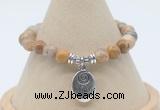 CGB7801 8mm fossil coral bead with luckly charm bracelets