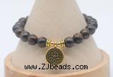 CGB7809 8mm bronzite bead with luckly charm bracelets wholesale