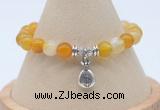 CGB7841 8mm yellow banded agate bead with luckly charm bracelets