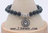 CGB7846 8mm black onyx bead with luckly charm bracelets