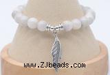 CGB7855 8mm white crazy lace agate bead with luckly charm bracelets