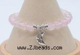 CGB7887 8mm rose quartz bead with luckly charm bracelets