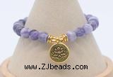 CGB7891 8mm dogtooth amethyst bead with luckly charm bracelets