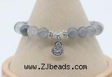 CGB7893 8mm cloudy quartz bead with luckly charm bracelets