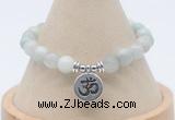 CGB7900 8mm aquamarine bead with luckly charm bracelets wholesale