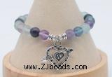 CGB7903 8mm fluorite bead with luckly charm bracelets wholesale