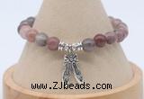 CGB7905 8mm purple strawberry quartz bead with luckly charm bracelets