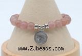 CGB7906 8mm strawberry quartz bead with luckly charm bracelets