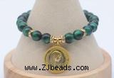 CGB7925 8mm green tiger eye bead with luckly charm bracelets