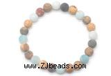 CGB8080 8mm matte amazonite, picture jasper & picasso jasper beaded stretchy bracelets