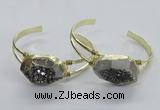 CGB810 25*30mm – 25*35mm freeform plated druzy agate bangles