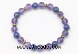 CGB8103 8mm amethyst, lapis lazuli & hematite power beads bracelet