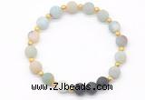 CGB8188 8mm matte amazonite & black lava beaded stretchy bracelets