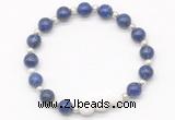 CGB8198 8mm lapis lazuli & white lava beaded stretchy bracelets