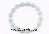 CGB8206 8mm matte amazonite & white lava beaded stretchy bracelets