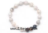 CGB8215 8mm white crazy lace agate & colorful tiger eye beaded stretchy bracelets