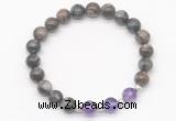 CGB8222 8mm grey opal & amethyst beaded stretchy bracelets