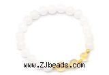 CGB8224 8mm white jade & citrine beaded stretchy bracelets