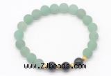 CGB8242 8mm matte green aventurine & black agate beaded stretchy bracelets