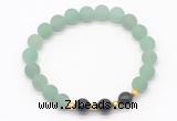 CGB8242 8mm matte green aventurine & black agate beaded stretchy bracelets