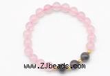 CGB8249 8mm rose quartz & garnet beaded stretchy bracelets