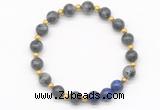 CGB8257 8mm black labradorite & lapis lazuli beaded stretchy bracelets