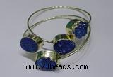 CGB830 13*18mm - 15*20mm oval druzy agate gemstone bangles