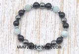 CGB8325 8mm matte amazonite, black onyx & hematite energy bracelet