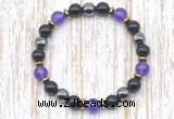 CGB8334 8mm candy jade, black onyx & hematite energy bracelet