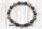 CGB8377 8mm unakite, black onyx & hematite energy bracelet