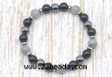 CGB8391 8mm labradorite, black onyx & hematite energy bracelet