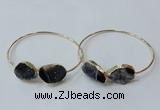 CGB841 15*20mm - 18*25mm freeform druzy agate gemstone bangles