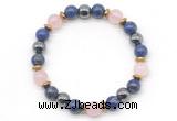 CGB8524 8mm rose quartz, lapis lazuli & hematite energy bracelet