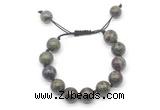 CGB8583 12mm round dragon blood jasper adjustable macrame bracelets