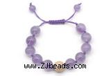 CGB8619 12mm round light amethyst adjustable macrame bracelets