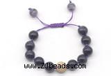 CGB8620 12mm round grade A amethyst adjustable macrame bracelets