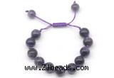 CGB8621 12mm round grade AB amethyst adjustable macrame bracelets