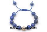 CGB8644 12mm round lapis lazuli adjustable macrame bracelets