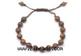 CGB8683 8mm,10mm round elephant skin jasper adjustable macrame bracelets