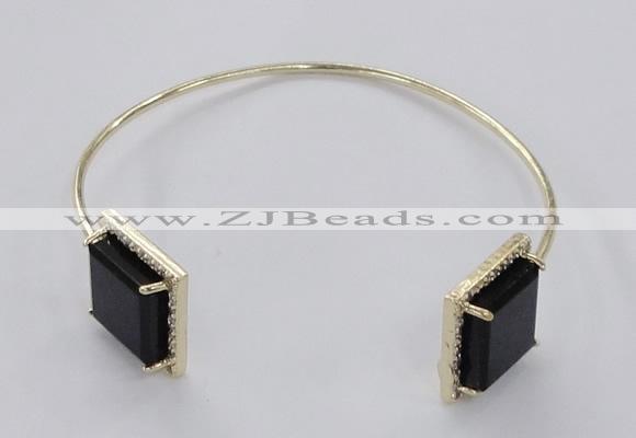 CGB869 15*15mm square agate gemstone bangles wholesale
