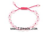 CGB8742 8mm,10mm round grade A rose quartz adjustable macrame bracelets